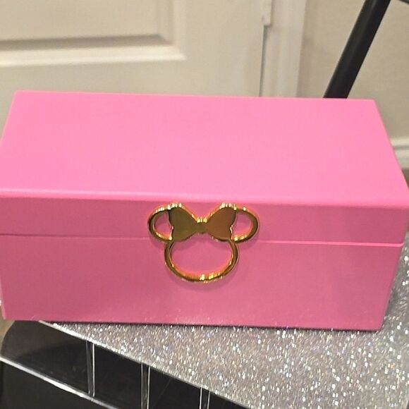 Disney Minnie Mouse Gold Icon Pink Lacquer Wood Jewelry Organizer - Picture 11 of 15